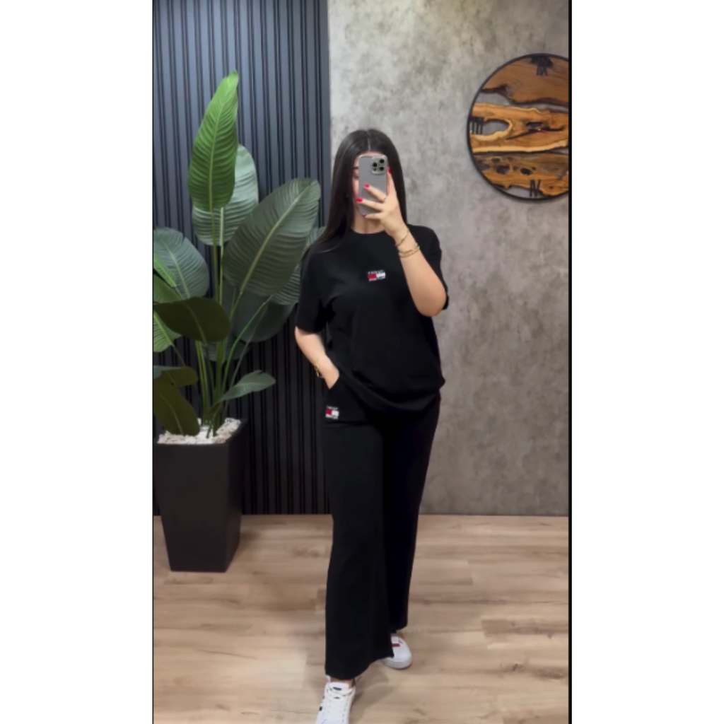 Imagine Casual Black Tee Trouser Drop 7