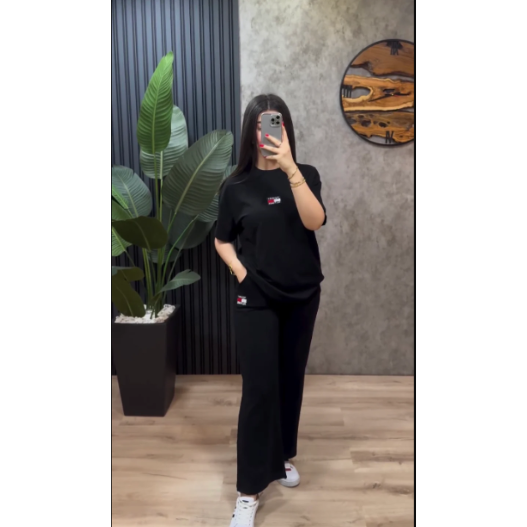 Imagine Casual Black Tee Trouser Drop 7