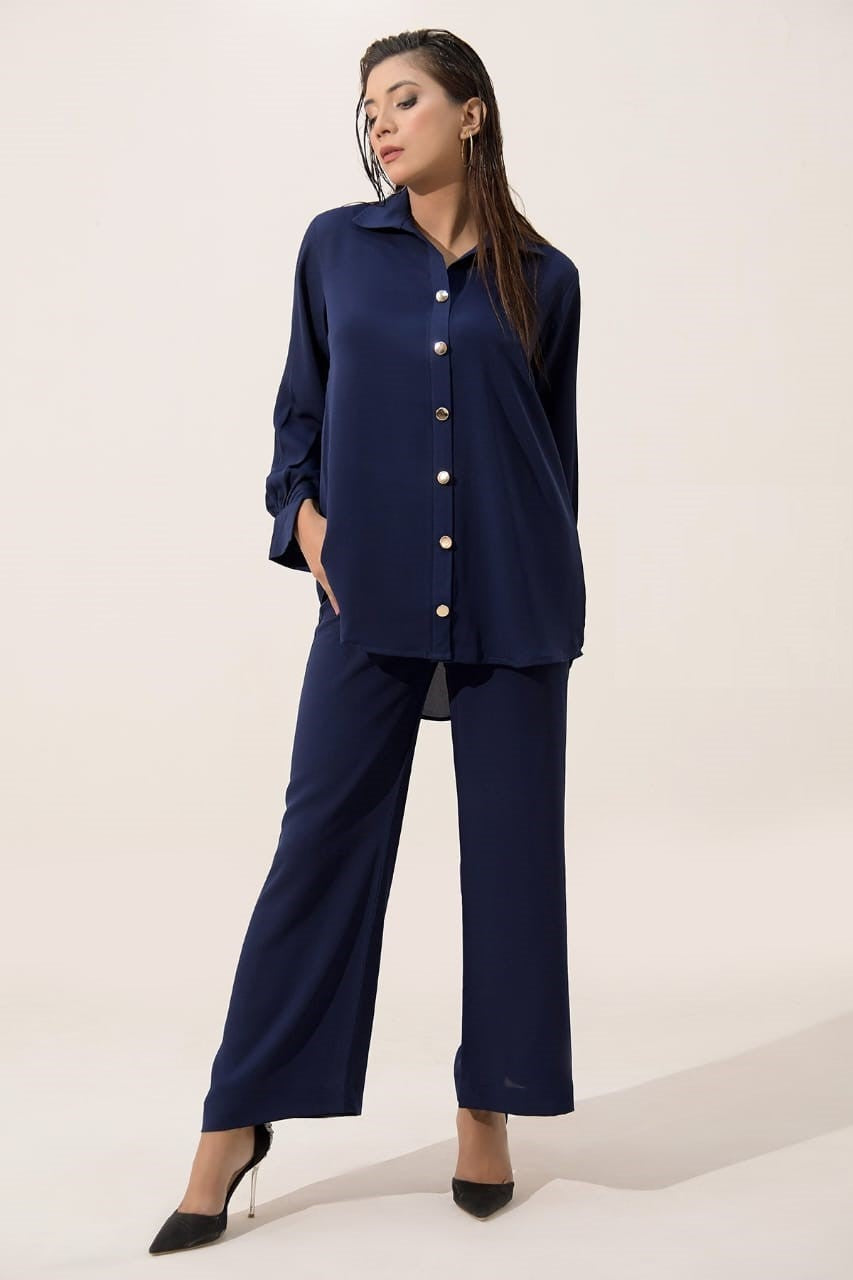Blue Glam Button CO ORD Set For Her.