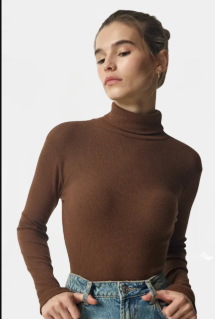 Brown Winters Rib Knit Turtleneck.