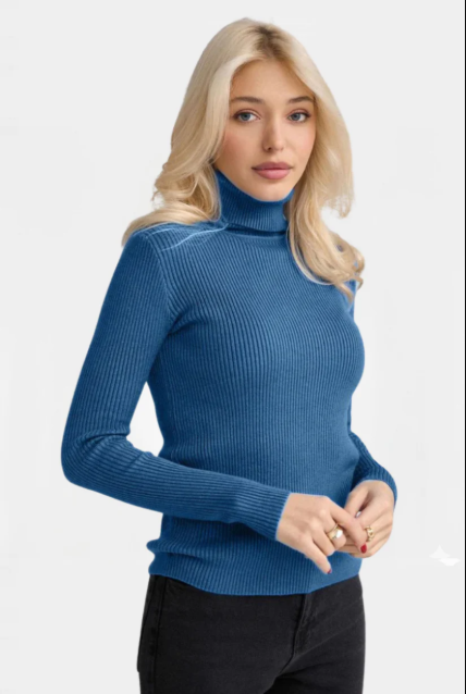 Blue Winters Rib Knit Turtleneck.