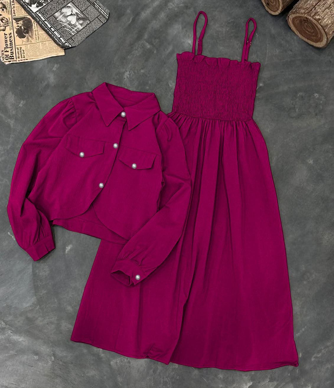 Romper Style With Upper Coat Fashionable 2piece Set.