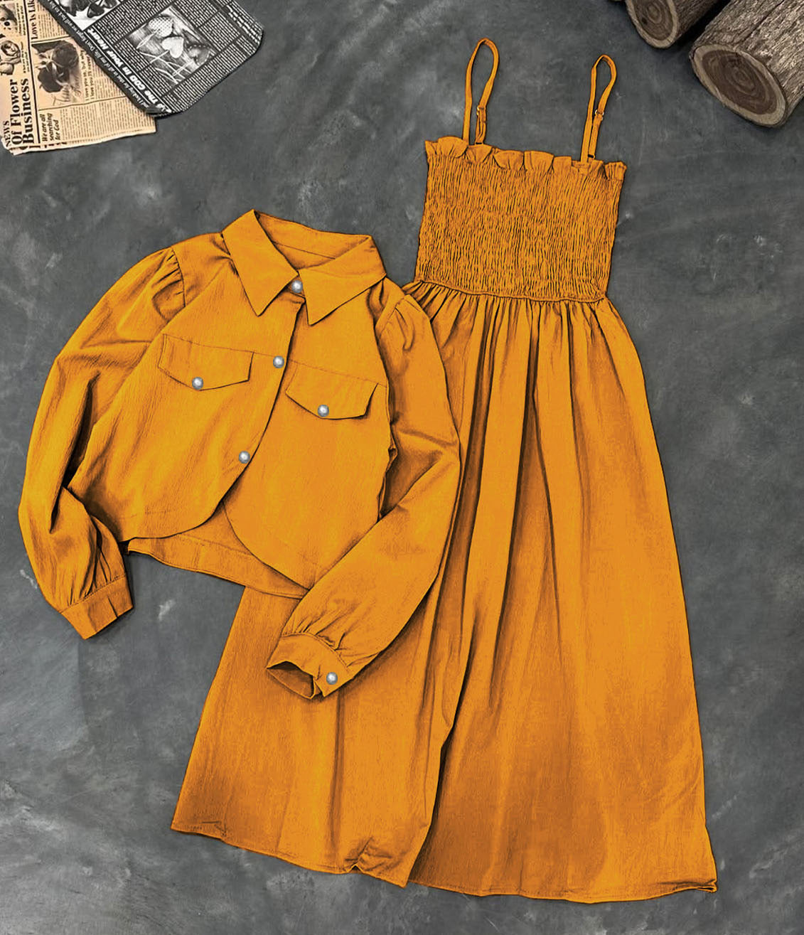Romper Style With Upper Coat Fashionable 2piece Set.