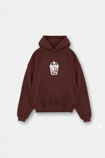 Boba Tea Maroon Winter Hoody.