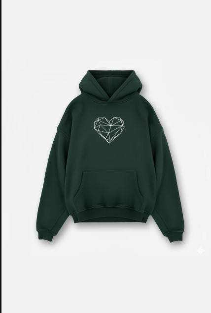 Crystal Heart Winter Green Hoody.