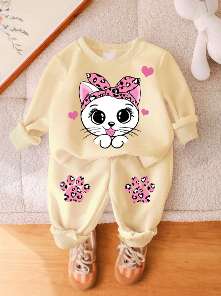 Little Cute Kittie Kids 2Piece Set For Kids.
