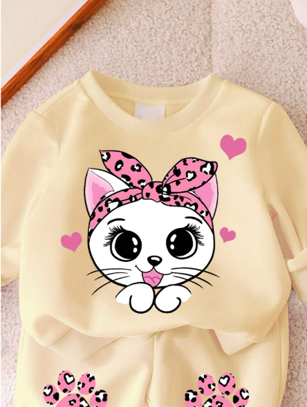Little Cute Kittie Kids 2Piece Set For Kids.