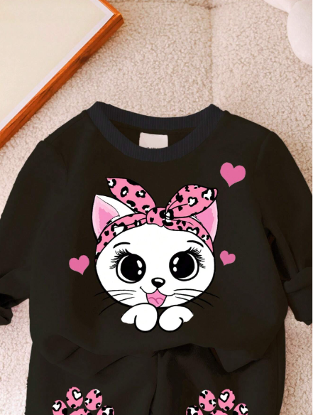 Little Cute Kittie Kids 2Piece Set For Kids.