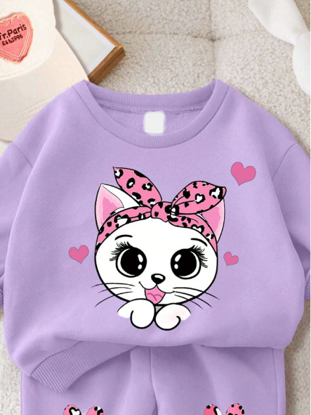 Little Cute Kittie Kids 2Piece Set For Kids.
