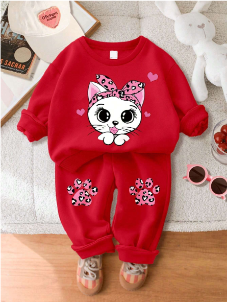 Little Cute Kittie Kids 2Piece Set For Kids.