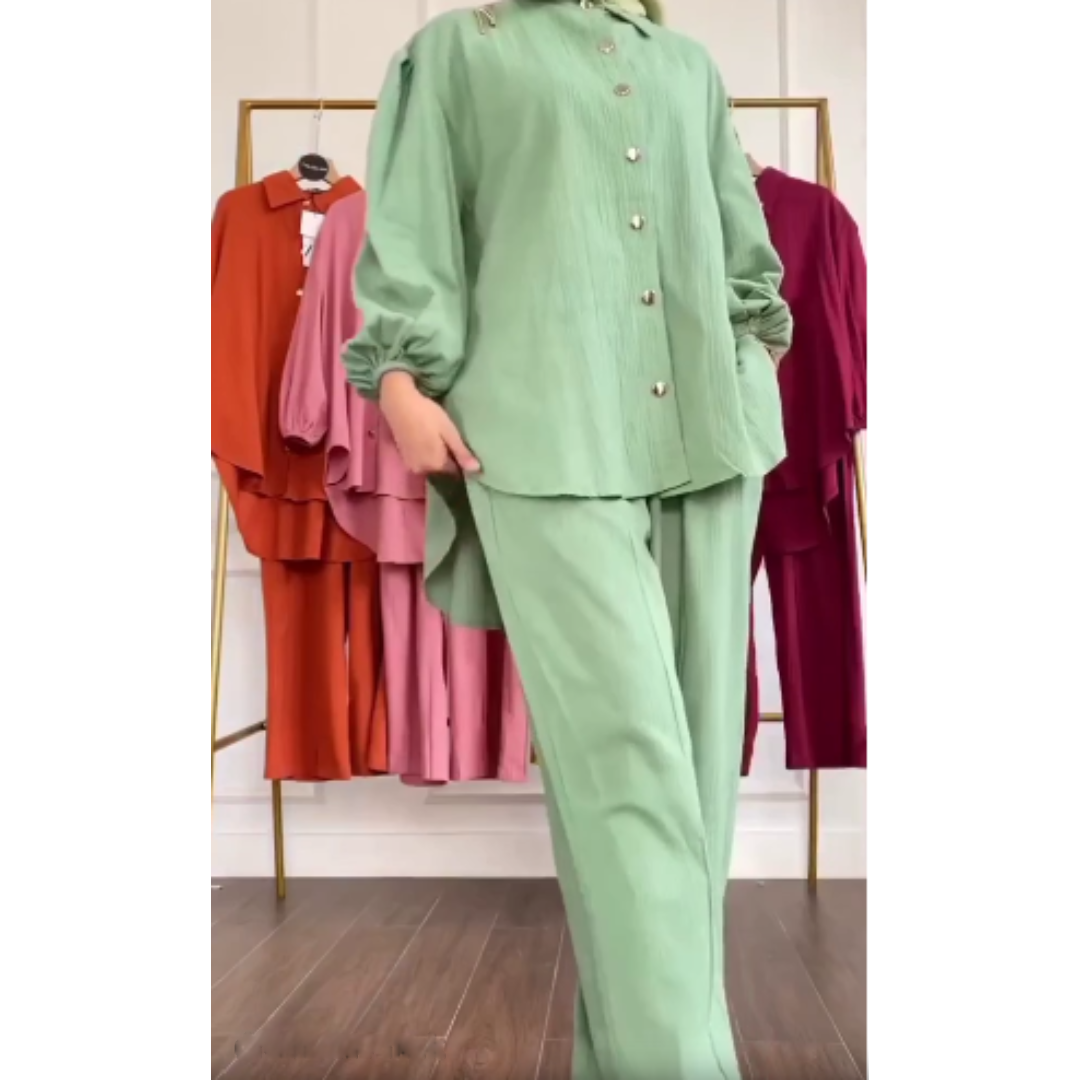 Pista Modern Button CO ORD Set for Her.