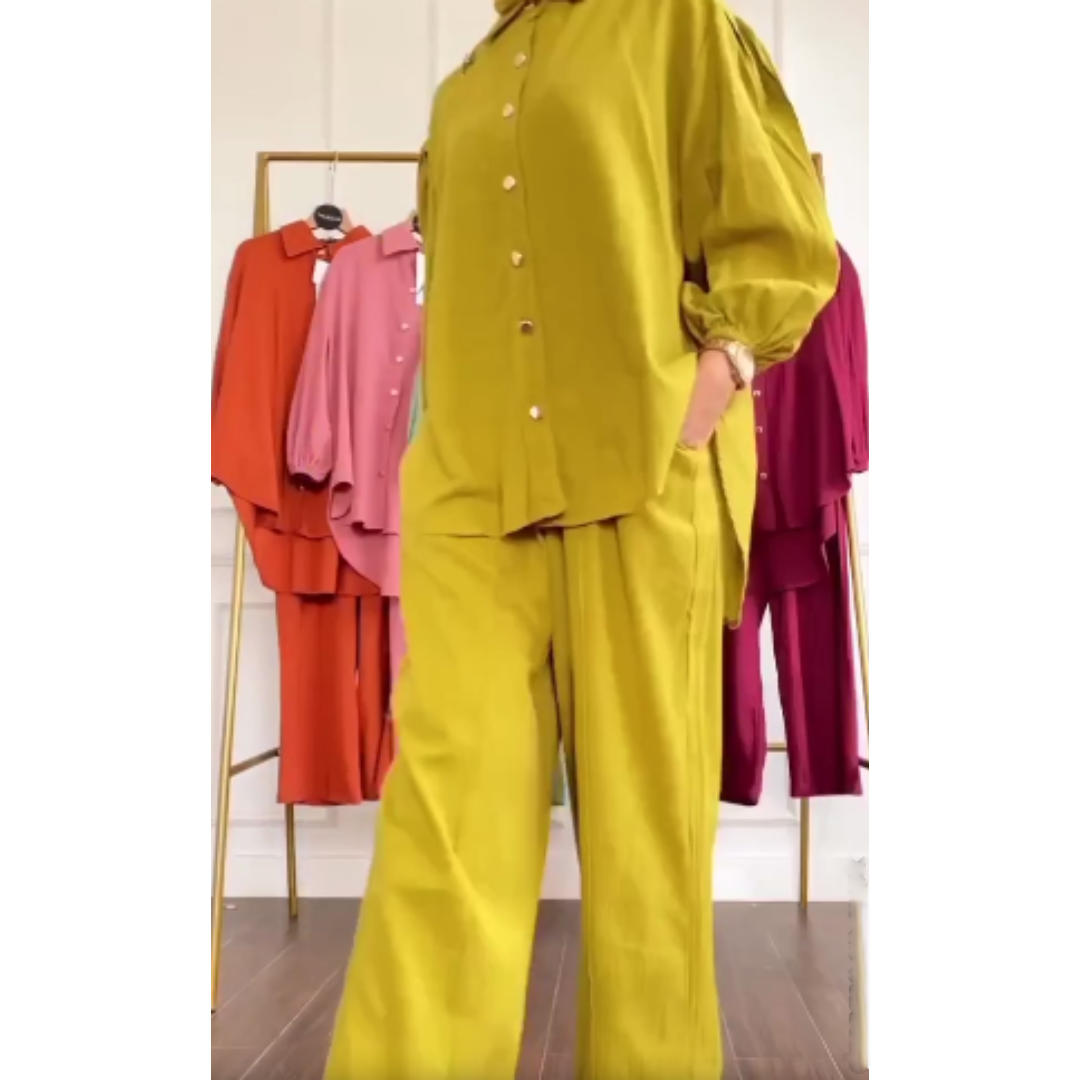 Musturd Modern Button CO ORD Set for Her.